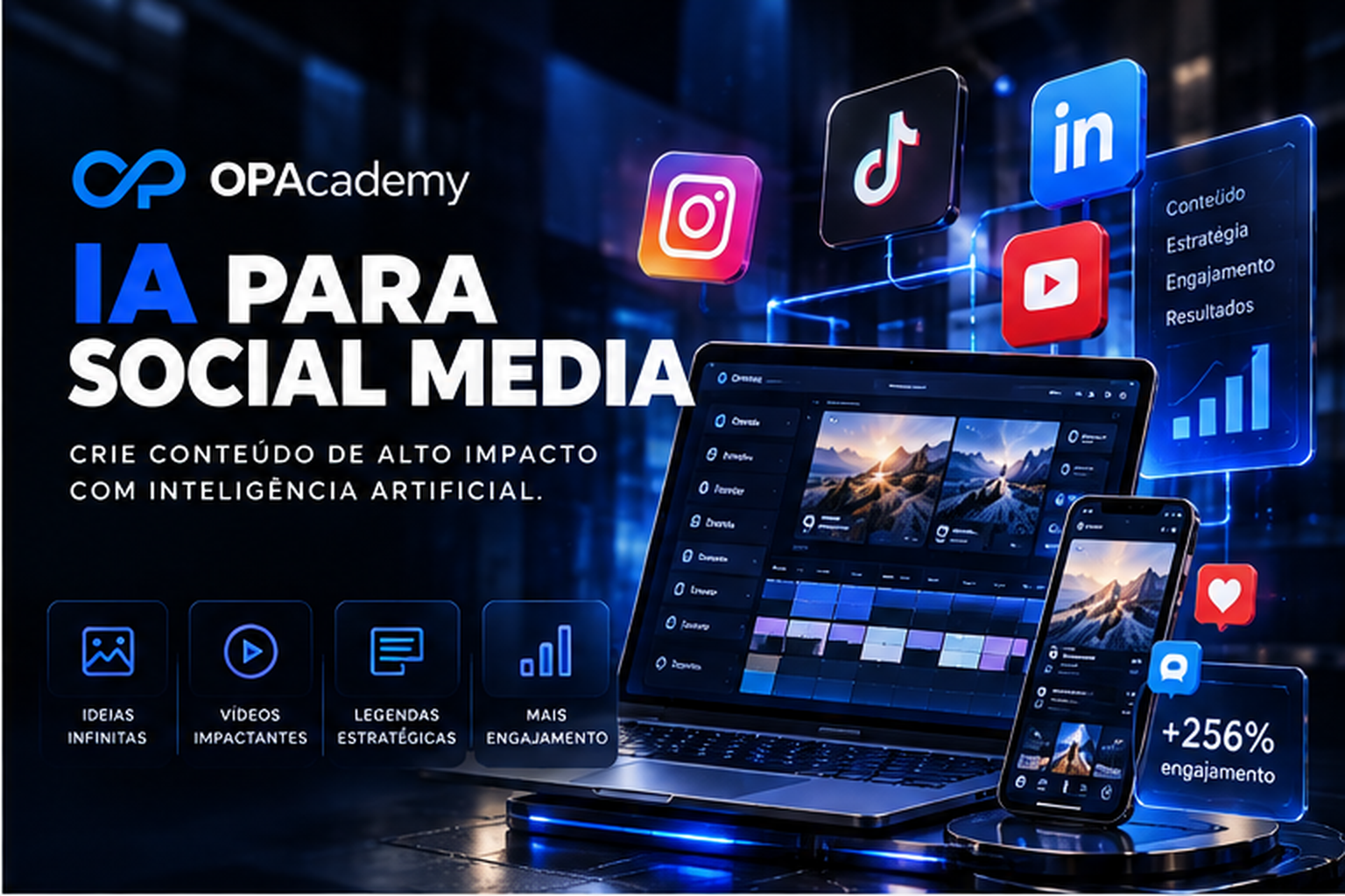 Capa do curso IA para Social Media